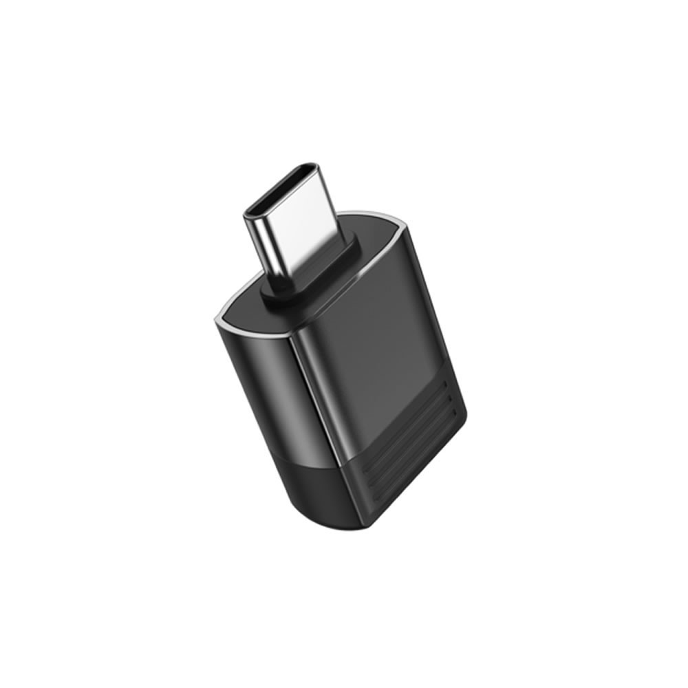 Adaptador Borofone BV18 Preto USB-C Para USB-A 3A 5V