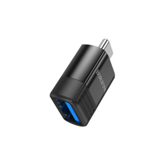 Adaptador Borofone BV18 Preto USB-C Para USB-A 3A 5V
