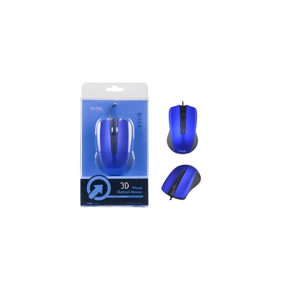 Rato Com Cabo Usb Mtk K3376 Abs 3d 1000 Dpi 1.4m Cable Azul