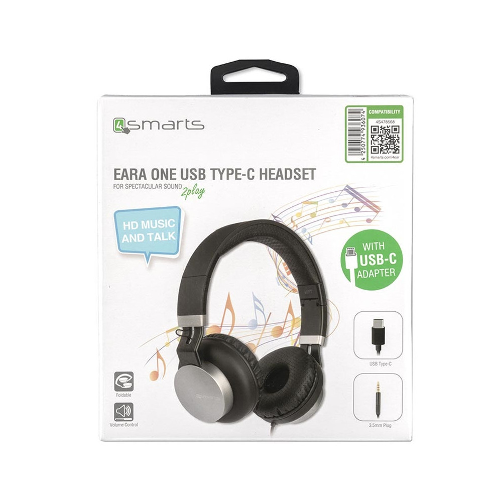 Auscultador 4smarts Eara One Usb Type-C E 3.5mm Prata