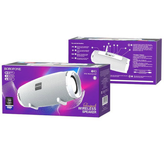 Mini Coluna Bluetooth Borofone Br3 Cinza Wireless Tws 1200mah Rich Sound Sports