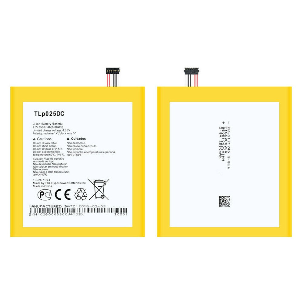 Bateria Alcatel Pixi 4 6.0,8050d Tlp025dc 2580mah