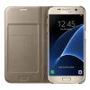 Capa Flip Cover Wallet Samsung Galaxy S7 Led View Dourado