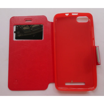 Capa Flip Cover Com Janela Wiko Lenny 3 Vermelho