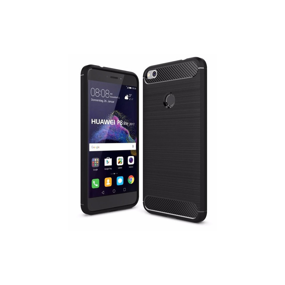 Capa Silicone Gel Carbon Huawei P9 Lite 2017 P8 Lite 2017 Preto