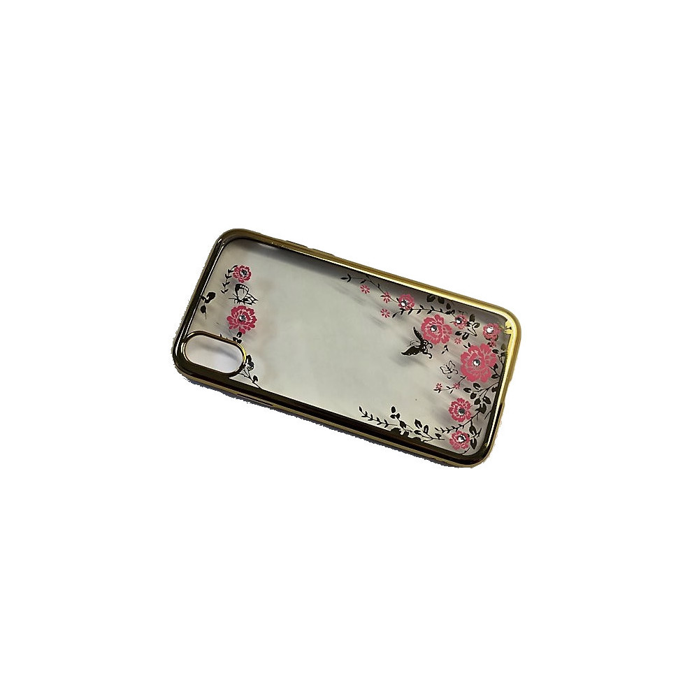 Capa With Flower Design Apple Iphone X Gold