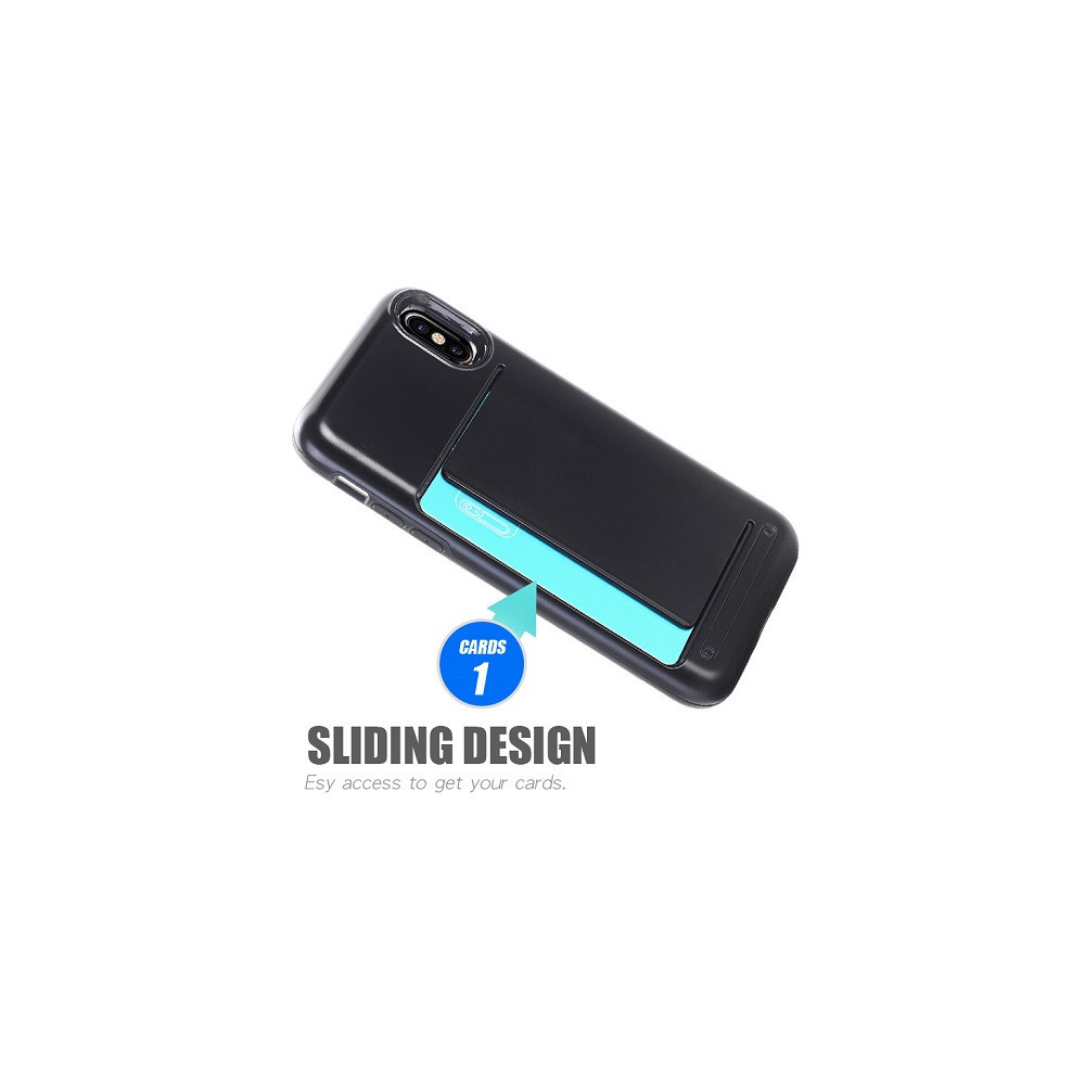 Capa Silicone Tpu Com Suporte De Cartão Apple Xs Preto
