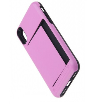Capa Silicone Tpu Com Suporte De Cartão Apple Xs Max Rosa