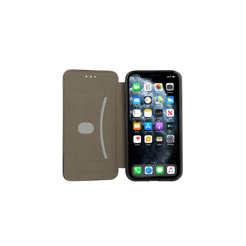 Capa Flip Cover Vennus Elegance Samsung Galaxy A01 Preto Horizontal