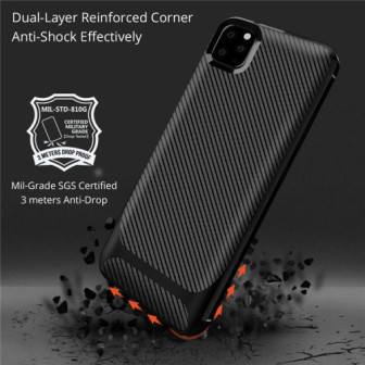 Carbon Protect Cover Huawei P40 Lite E / Y7p Black