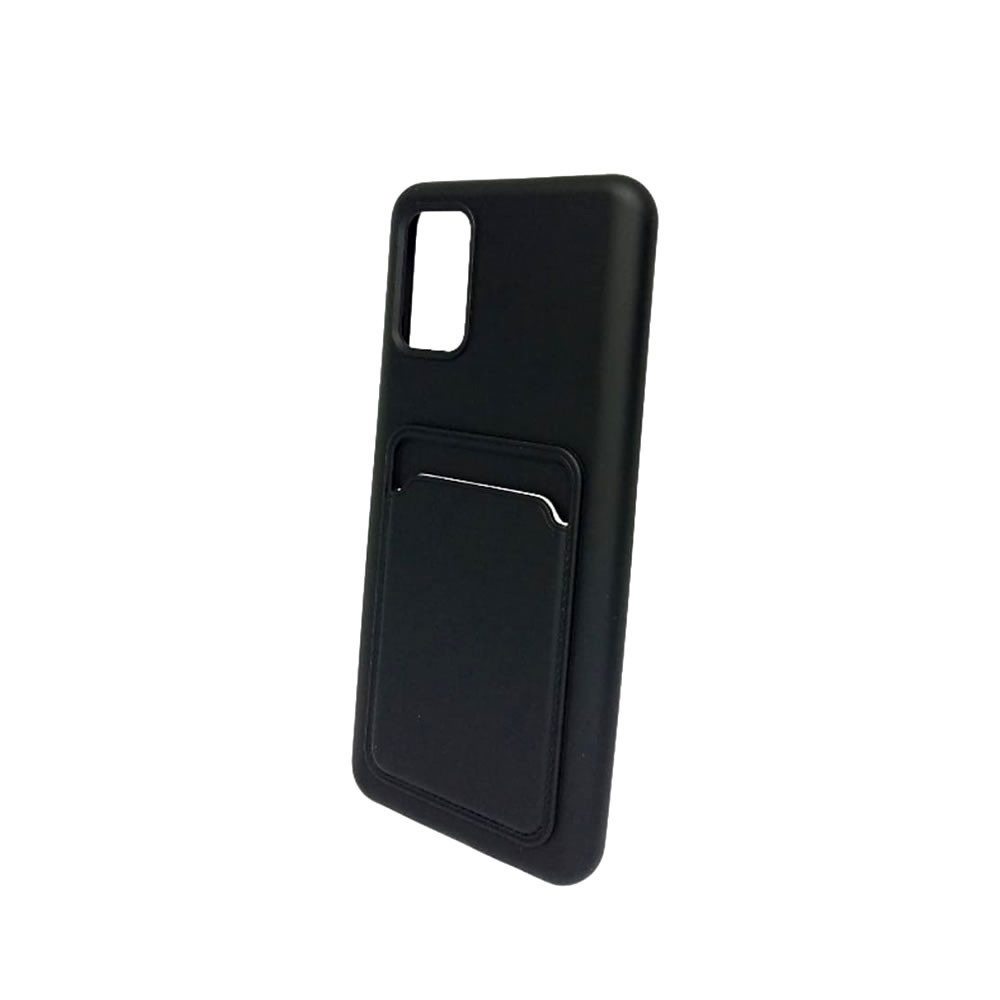 Capa Silicone Gel Samsung Galaxy A02s Preto Bolsa Para Cartão