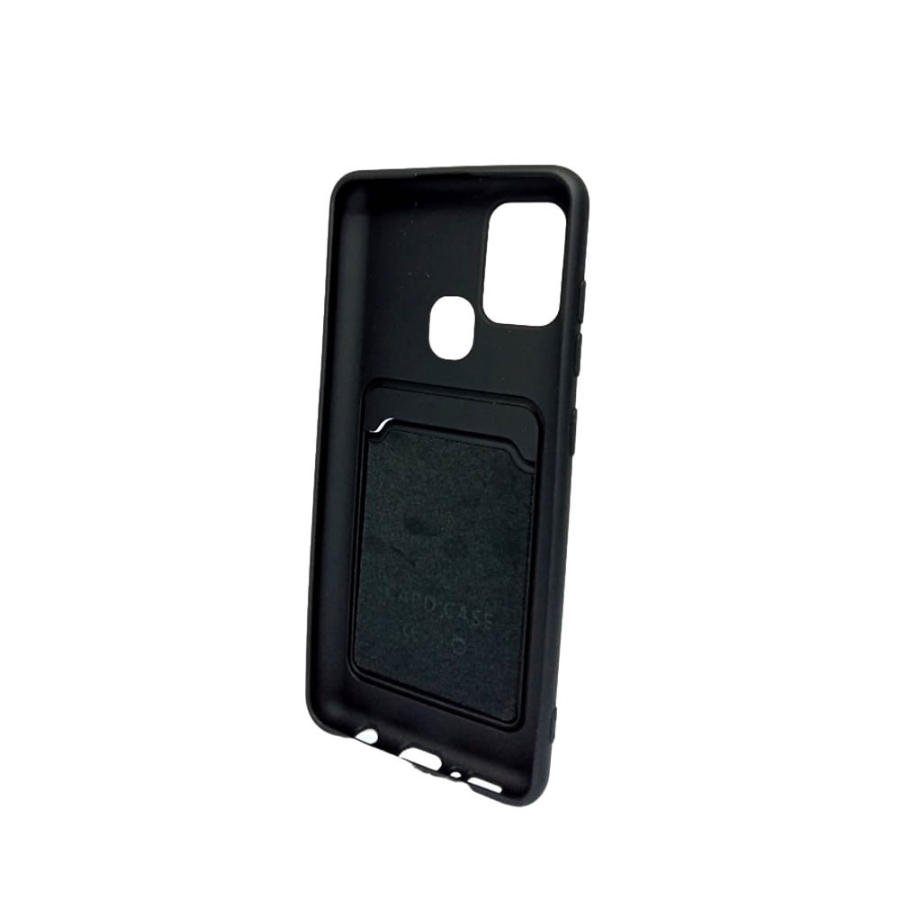 Samsung Galaxy A21S Black Silicone Gel Case Card Pocket