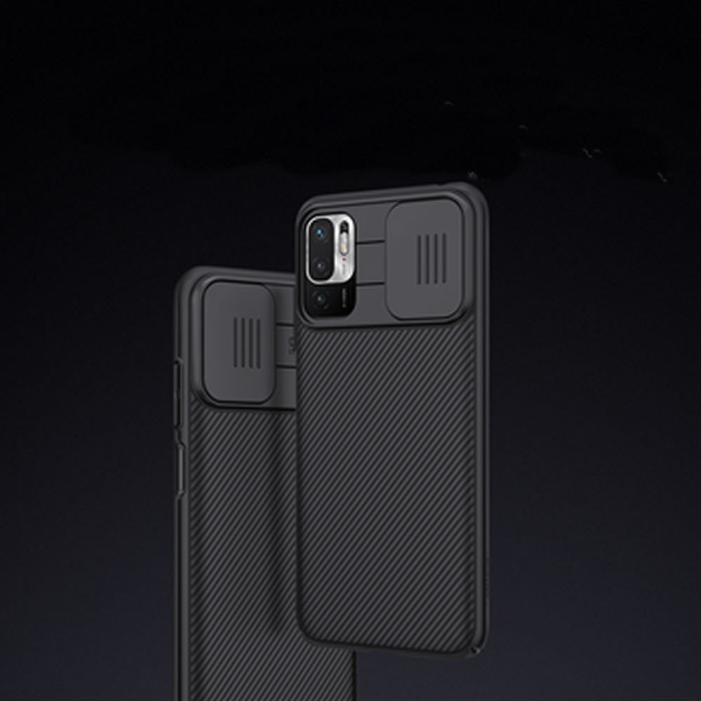 Xiaomi Redmi Note 10 5g Black Nillkin With Camera Protector Hard Silicone Case