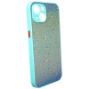 Capa Silicone Com Desenho Bling Glitter Apple Iphone 13 Verde Com Protetor De Câmera