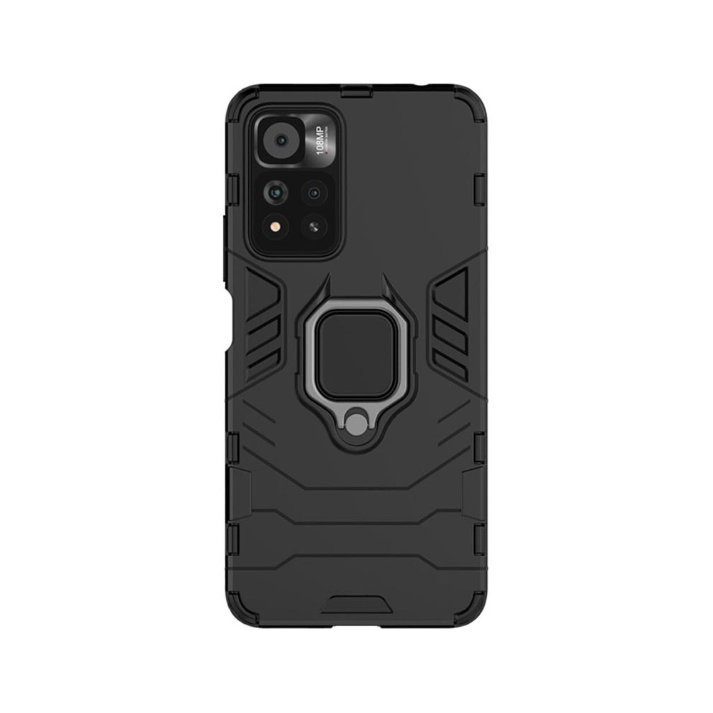 Capa Silicone Dura E Metal Com Anel De Dedo Xiaomi Poco M4 Pro 5g Preto Ring Armor Case