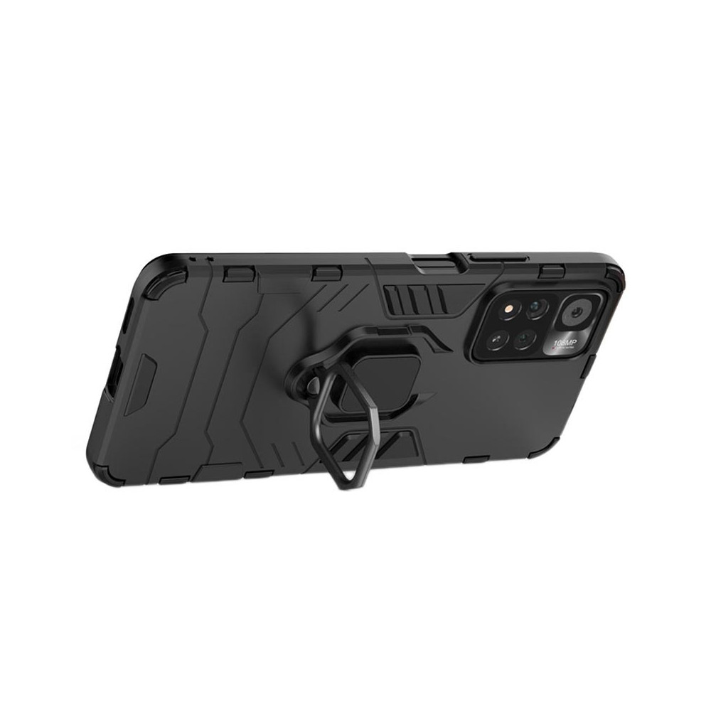 Xiaomi Poco M4 Pro 5G Black With Finger Ring Armor Silicone Case