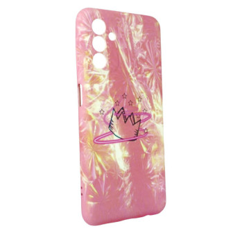 Capa Silicone Gel Com Desenho Samsung Galaxy A13 5G Rosa Coroa Com Protetor De Câmera
