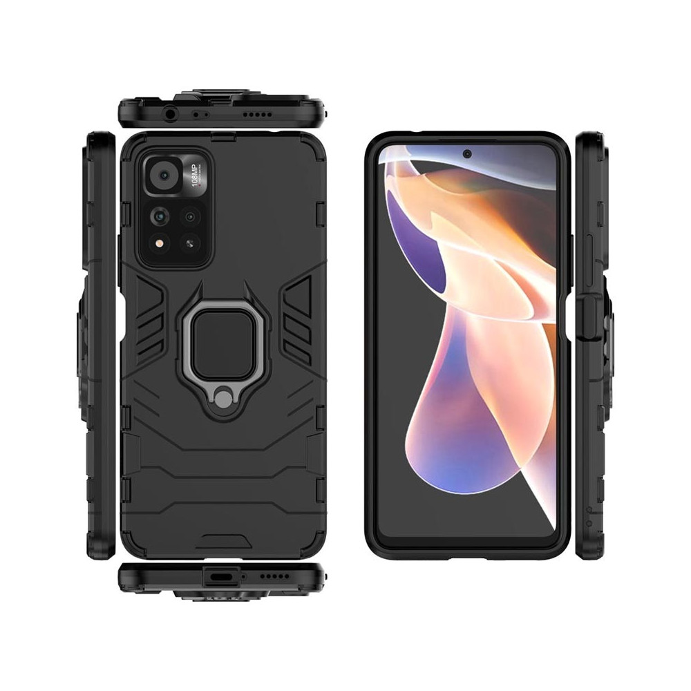 Xiaomi Redmi Note 11 Pro/Note 11 Pro 5G Black Ring Armor Armor Carbon Anti-Shock Silicone Case
