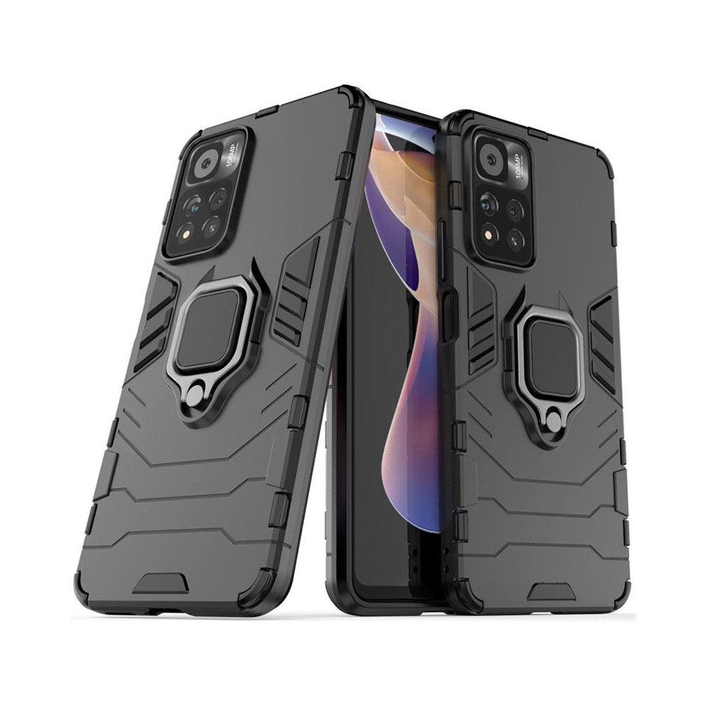 Xiaomi Redmi Note 11 Pro/Note 11 Pro 5G Black Ring Armor Armor Carbon Anti-Shock Silicone Case