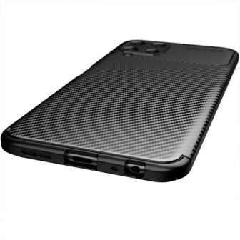 Capa Silicone Gel Carbon Samsung Galaxy A22 4g/M22 4g Preto Auto Focus Vennus Com Protetor De Câmera