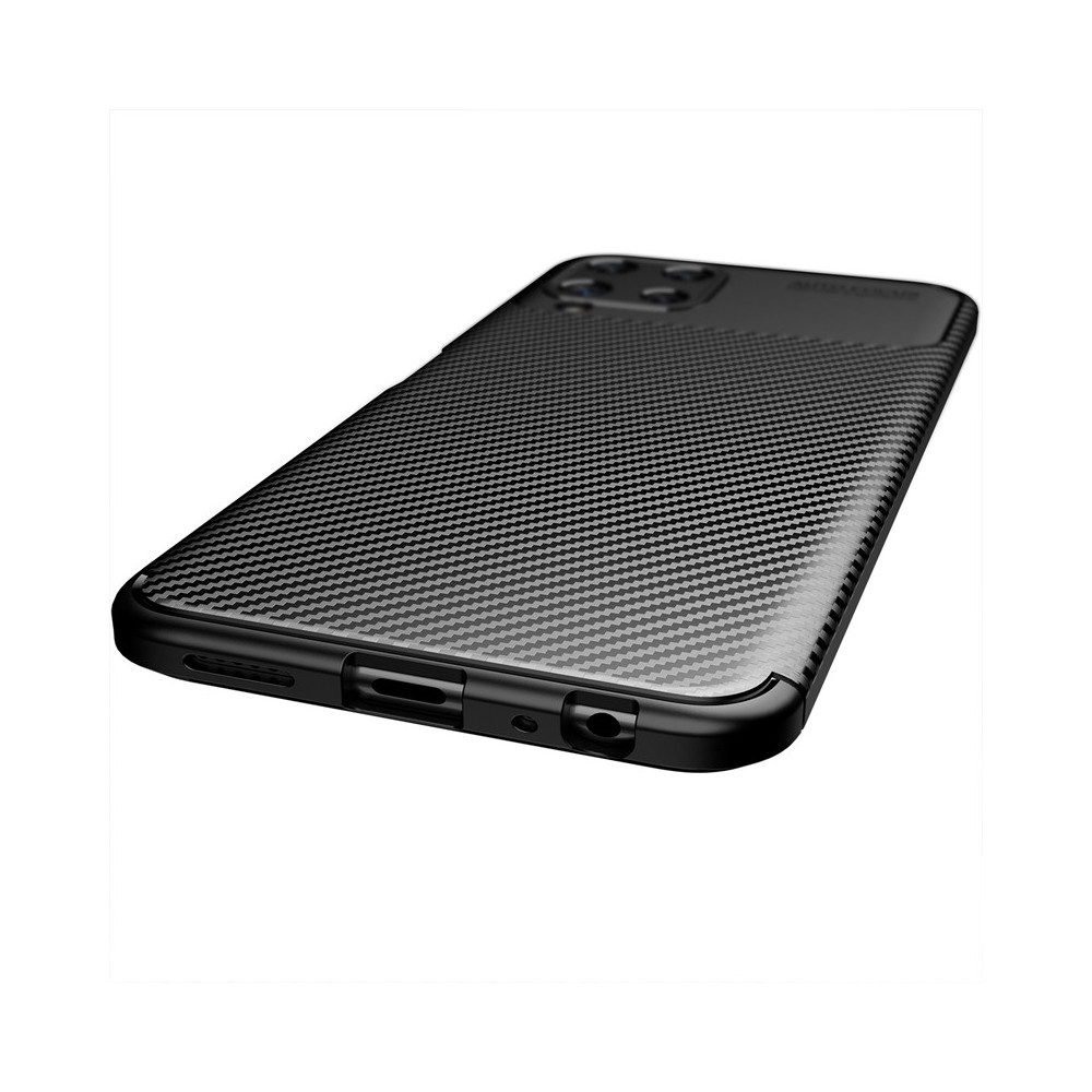Samsung Galaxy A22 4G/M22 4G Black Auto Focus Vennus Carbon Silicone Gel Case With Camera Protector