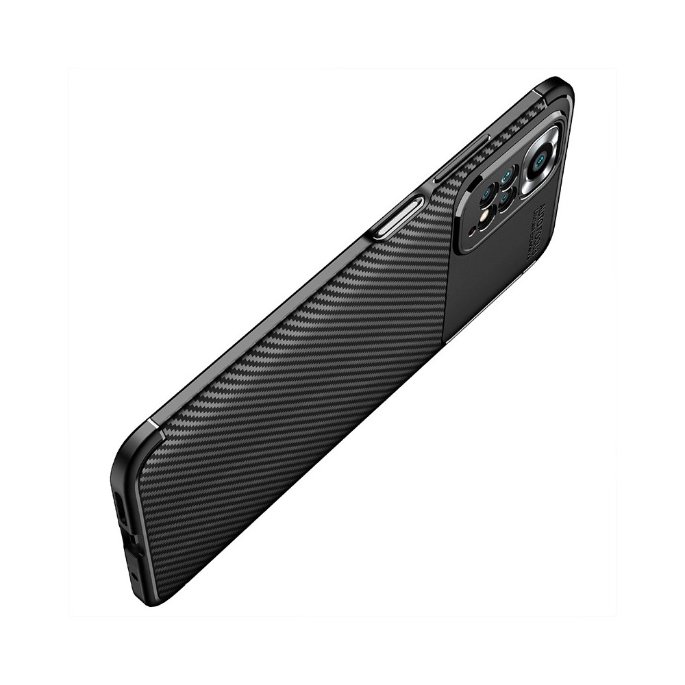 Xiaomi Redmi Note 11/Note 11s Black Auto Focus Vennus Carbon Silicone Gel Case With Camera Protector