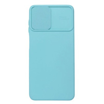 Samsung Galaxy A12 Turquoise Green With Camera Protector And Sliding Window Silicone Gel Case