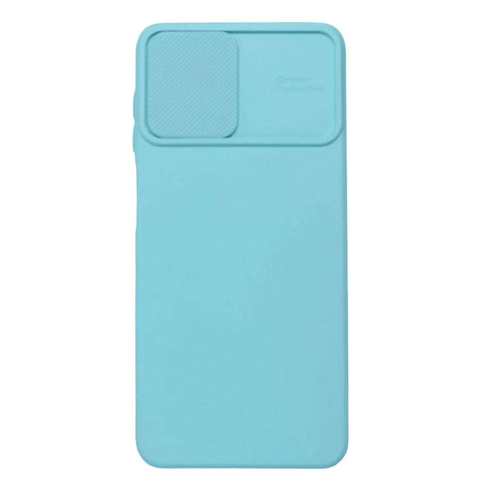 Samsung Galaxy A12 Turquoise Green With Camera Protector And Sliding Window Silicone Gel Case