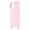 Capa Silicone Gel Apple Iphone 12/12 Pro Rosa Clara Robusta Com Corda