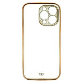 Apple Iphone 14 Pro Max Gold With Camera Protector And Glitter Stones Silicone Gel Case