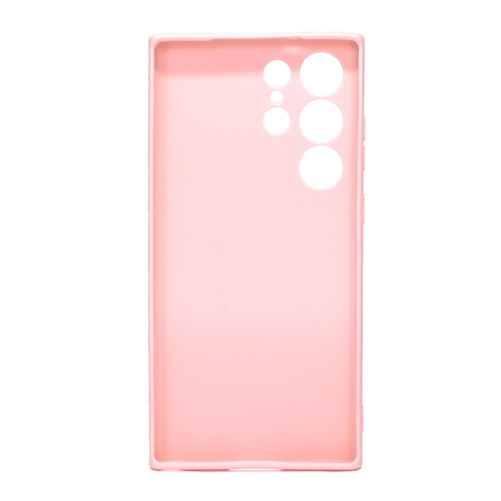 Capa Silicone Gel Samsung Galaxy S23 Ultra Rosa Clara Com Protetor De Câmera 3d