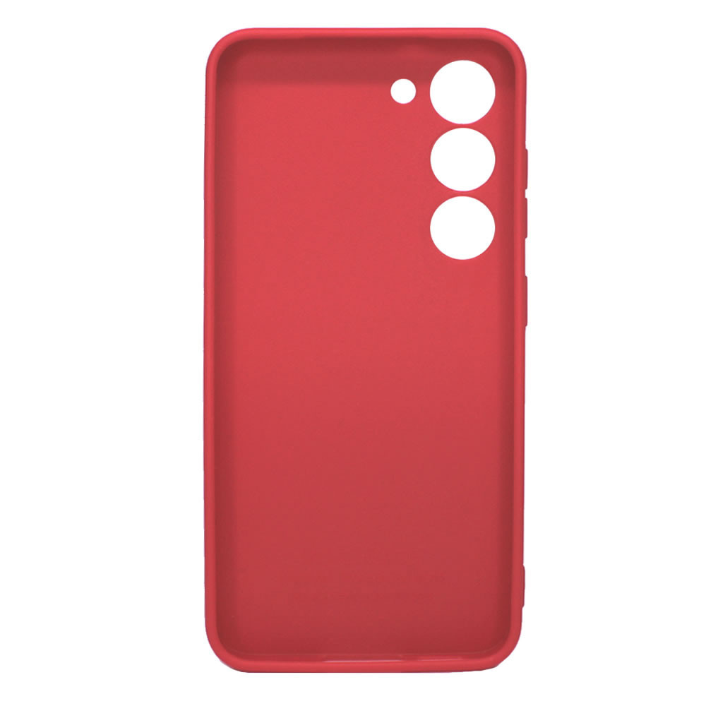 Samsung Galaxy S23 Red With 3D Camera Protector Silicone Gel Case