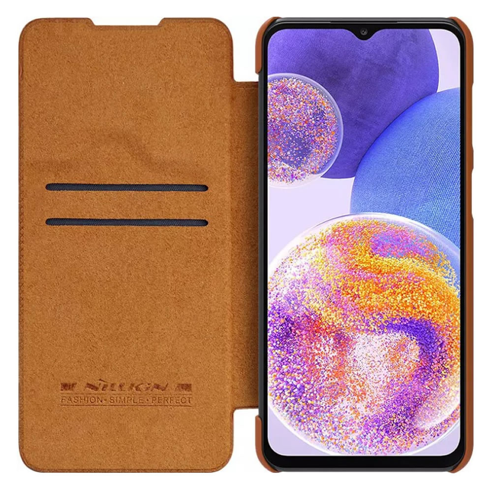 Capa Flip Cover Nillkin Quin Leather Samsung Galaxy A13 5G Castanho