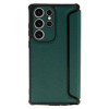 Samsung Galaxy S23 Ultra Green Razor Carbon Flip Cover Case With Camera Protector