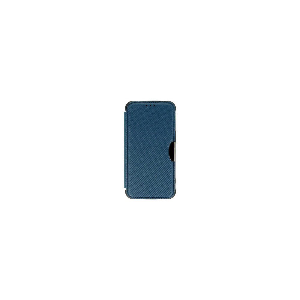 Capa Flip Cover Samsung Galaxy A14 Azul Marinho Razor Carbon Com Protetor De Câmera