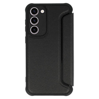 Capa Flip Cover Samsung Galaxy A14 Preto Razor Carbon Com Protetor De Câmera