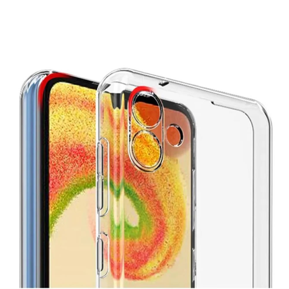 Capa Silicone Gel Samsung Galaxy A04 Transparente Com Protetor De Câmera