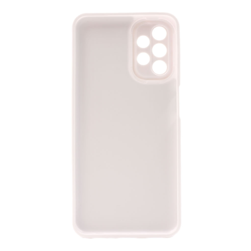 Capa Silicone Dura Samsung Galaxy A13 Branco Corações Com Protetor De Câmera