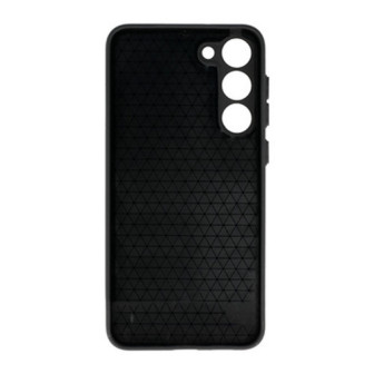 Samsung Galaxy S23 Black Leather Cushioned Silicone Case With Camera Protector D2