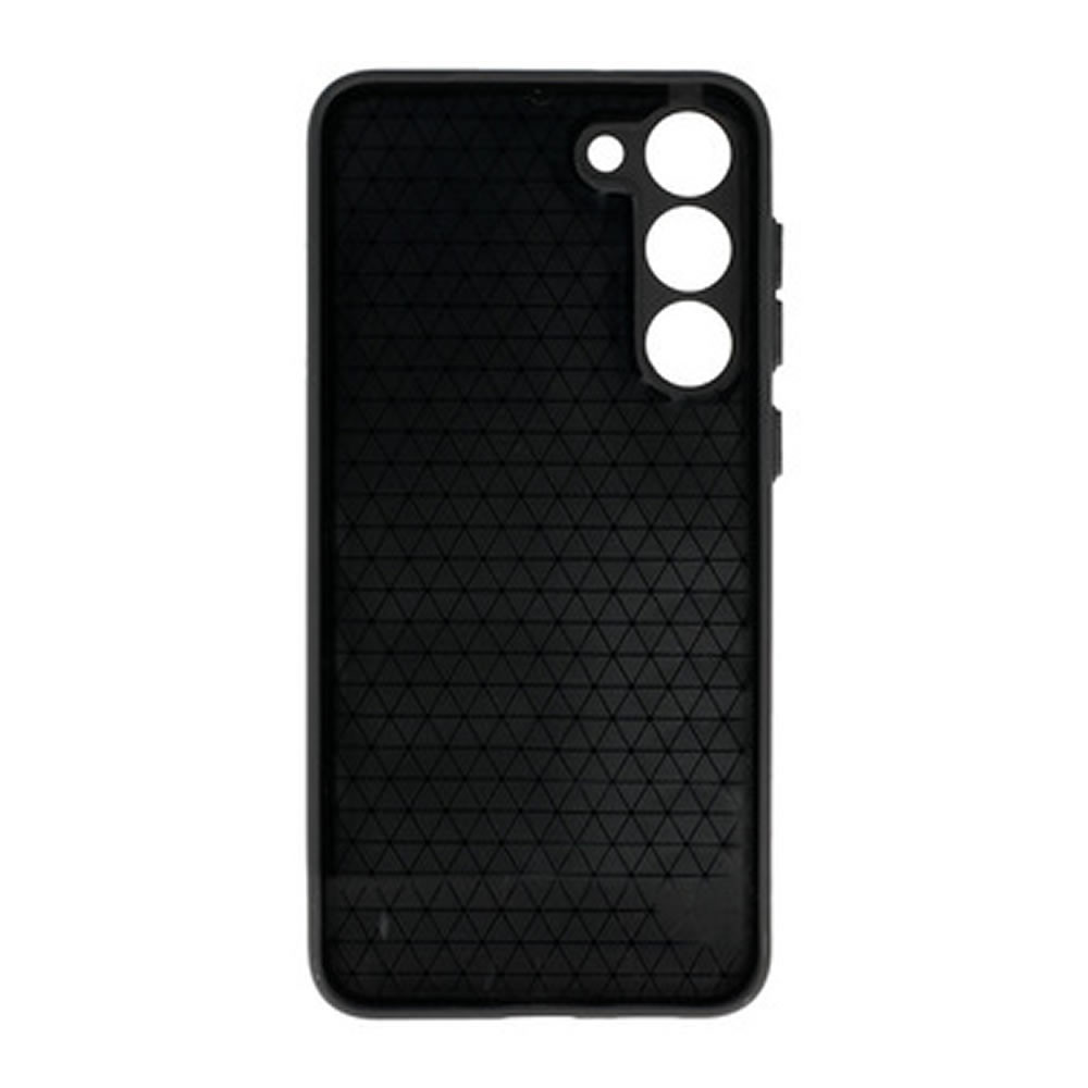 Samsung Galaxy S23 Black Leather Cushioned Silicone Case With Camera Protector D2