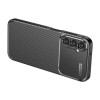 Samsung Galaxy A24 4G/A25 5G Black Auto Focus Vennus Carbon Silicone Gel Case With Camera Protector