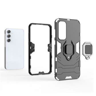 Capa Silicone Anti-Choque Armor Carbon Samsung Galaxy A35 5G Preto Ring Armor