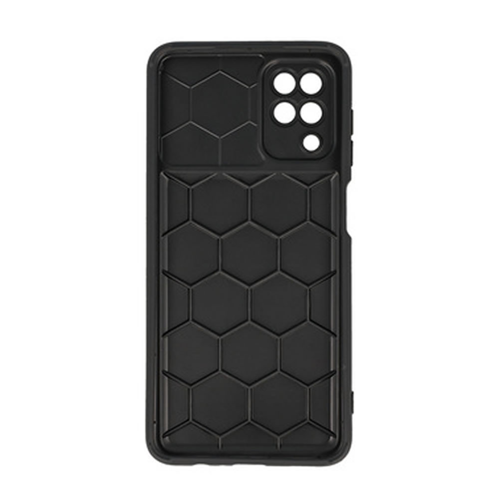 Samsung Galaxy A12 Black Silicone Case With Camera Protector