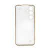 Capa Silicone Gel Samsung Galaxy S24 Plus Branco Com Protetor De Câmera E Corrente Design 3