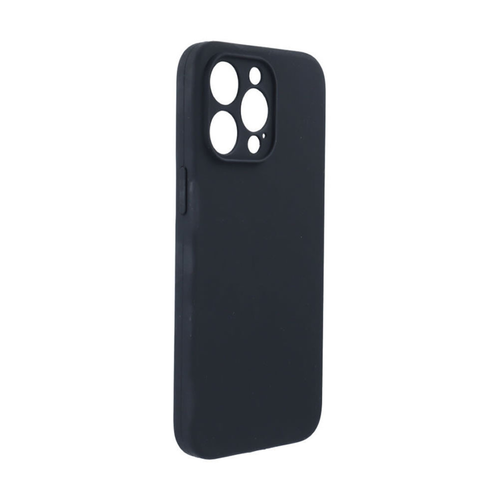Capa Silicone Apple Iphone 15 Pro Preto Com Protetor De Câmera