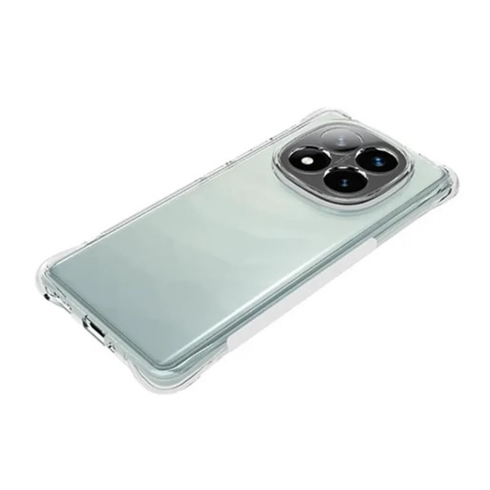 Capa Silicone Anti-Choque Xiaomi Redmi Note 14 Pro/Redmi Note 14 Pro Plus Transparente Com Protetor De Câmera
