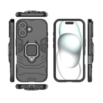 Capa Silicone Anti-Choque Armor Carbon Apple Iphone 16 Preto Ring Armor