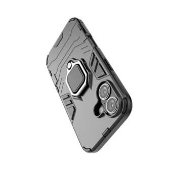 Capa Silicone Anti-Choque Armor Carbon Apple Iphone 16 Plus Preto Ring Armor