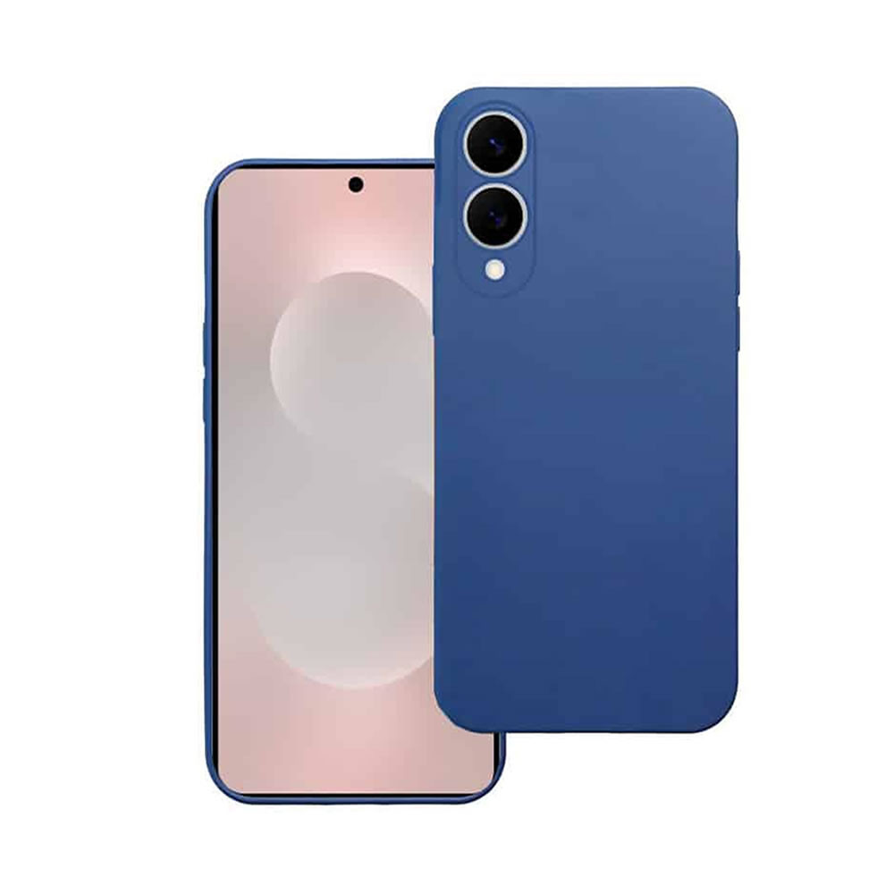 Capa Silicone Samsung Galaxy S25 Edge Azul Com Protetor De Câmera