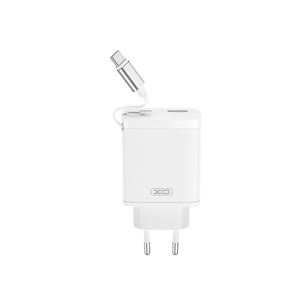 Adaptador Xo Ce31 Branco 30w 3.0a Usb/Usb-C Com Cabo Usb-C Retrátil